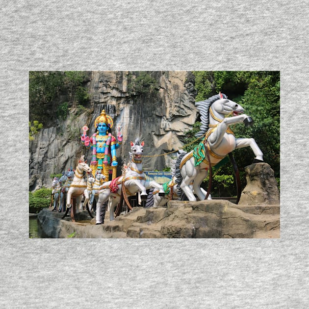 Hindu God with horse carriage at Ramayana Cave by kall3bu